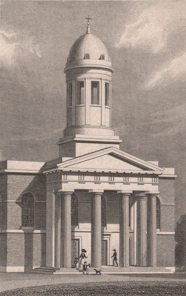 WEST HACKNEY. Chapel of Ease. London. SHEPHERD 1828 old antique print picture